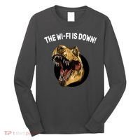 The Wifi Is Down Funny T-rex Long Sleeve Shirt thumb 0
