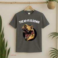 The Wifi Is Down Funny T-rex T-Shirt thumb 2