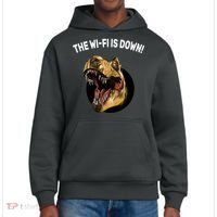 The Wifi Is Down Funny T-rex District V.I.T. Heavyweight Hoodie thumb 0