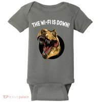 The Wifi Is Down Funny T-rex Baby Bodysuit thumb 0
