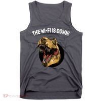 The Wifi Is Down Funny T-rex Tank Top thumb 0