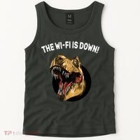 The Wifi Is Down Funny T-rex Tank Top thumb 2