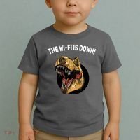 The Wifi Is Down Funny T-rex Toddler T-Shirt thumb 2