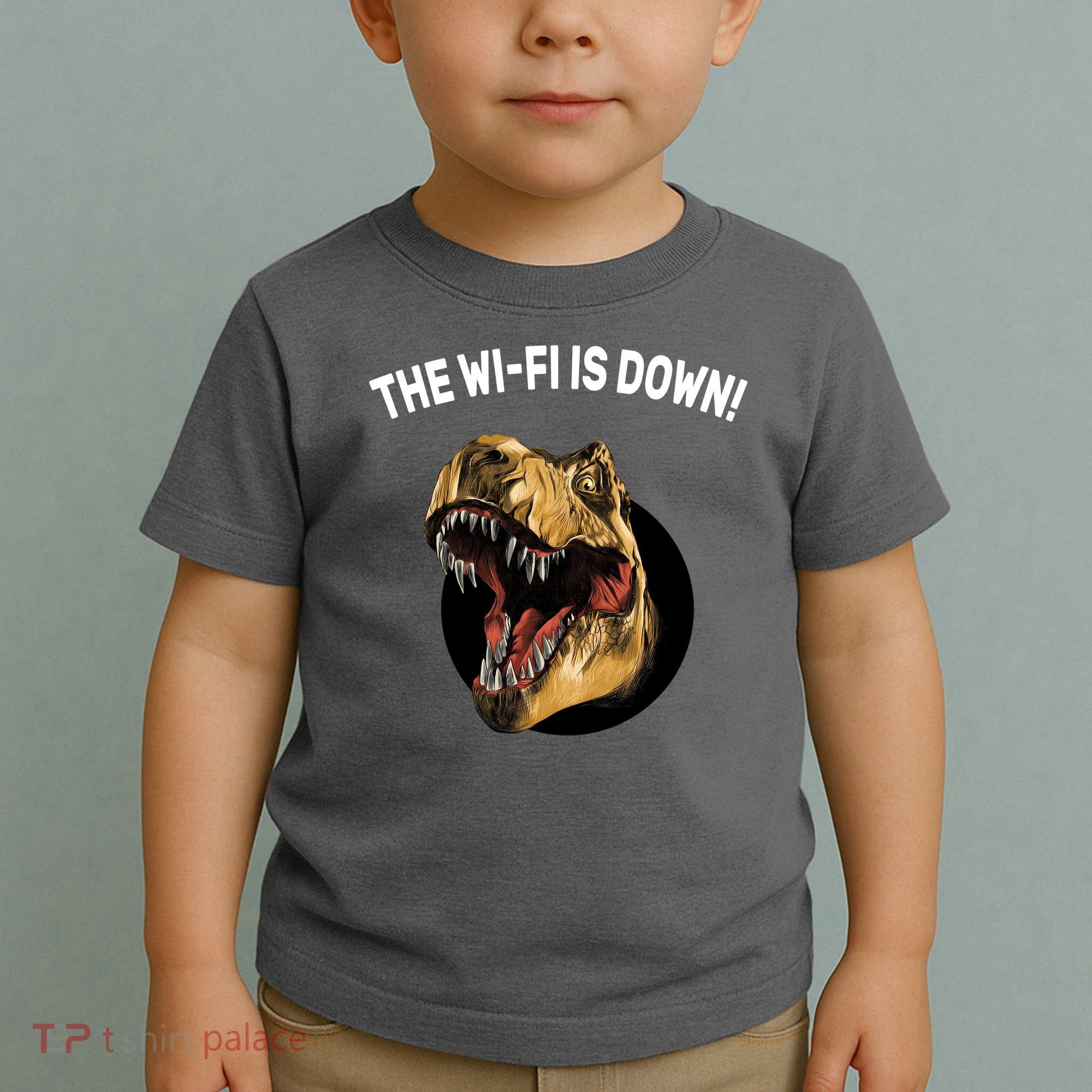 The Wifi Is Down Funny T-rex Toddler T-Shirt