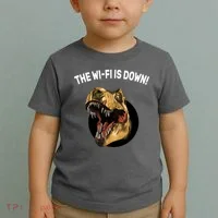 The Wifi Is Down Funny T-rex Toddler T-Shirt thumb 2