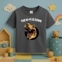 The Wifi Is Down Funny T-rex Toddler T-Shirt thumb 3