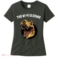 The Wifi Is Down Funny T-rex Women's T-Shirt thumb 0
