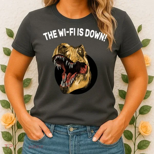 The Wifi Is Down Funny T-rex Women's T-Shirt