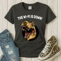 The Wifi Is Down Funny T-rex Women's T-Shirt thumb 3