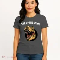 The Wifi Is Down Funny T-rex Women's T-Shirt thumb 4