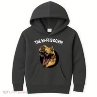 The Wifi Is Down Funny T-rex Kids Hoodie thumb 0
