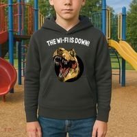 The Wifi Is Down Funny T-rex Kids Hoodie thumb 2