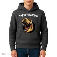 The Wifi Is Down Funny T-rex Kids Hoodie thumb 4
