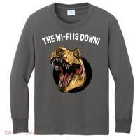The Wifi Is Down Funny T-rex Kids Long Sleeve Shirt thumb 0
