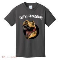 The Wifi Is Down Funny T-rex Kids T-Shirt thumb 0