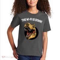 The Wifi Is Down Funny T-rex Kids T-Shirt thumb 2
