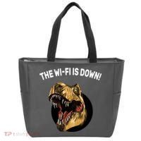The Wifi Is Down Funny T-rex Tote Bag thumb 0