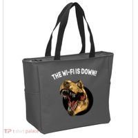 The Wifi Is Down Funny T-rex Tote Bag thumb 2