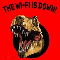 The Wifi Is Down Funny T-rex Santa Hat thumb 1