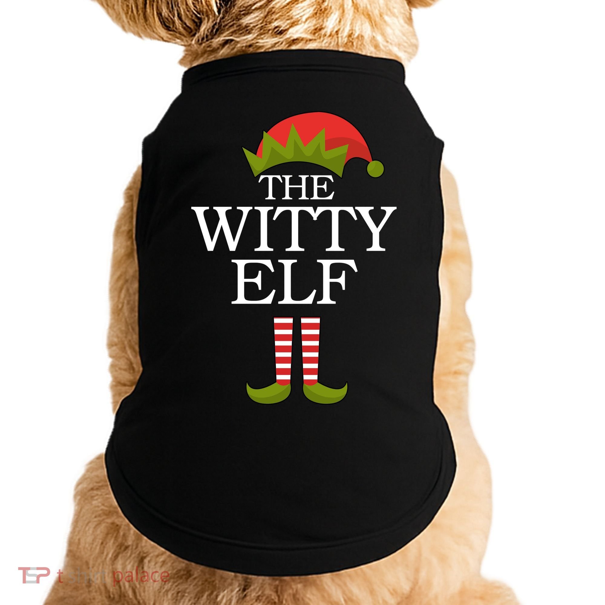 The Witty Elf Matching Christmas Doggie Tank