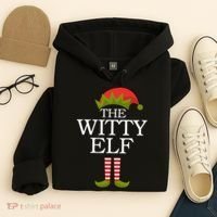 The Witty Elf Matching Christmas Hoodie thumb 4