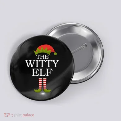 The Witty Elf Matching Christmas Button