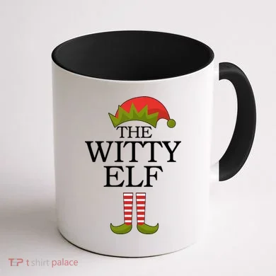 The Witty Elf Matching Christmas Coffee Mug back