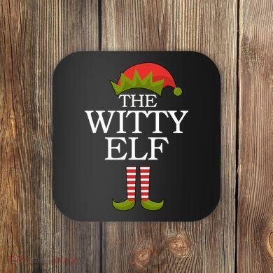 The Witty Elf Matching Christmas Coaster