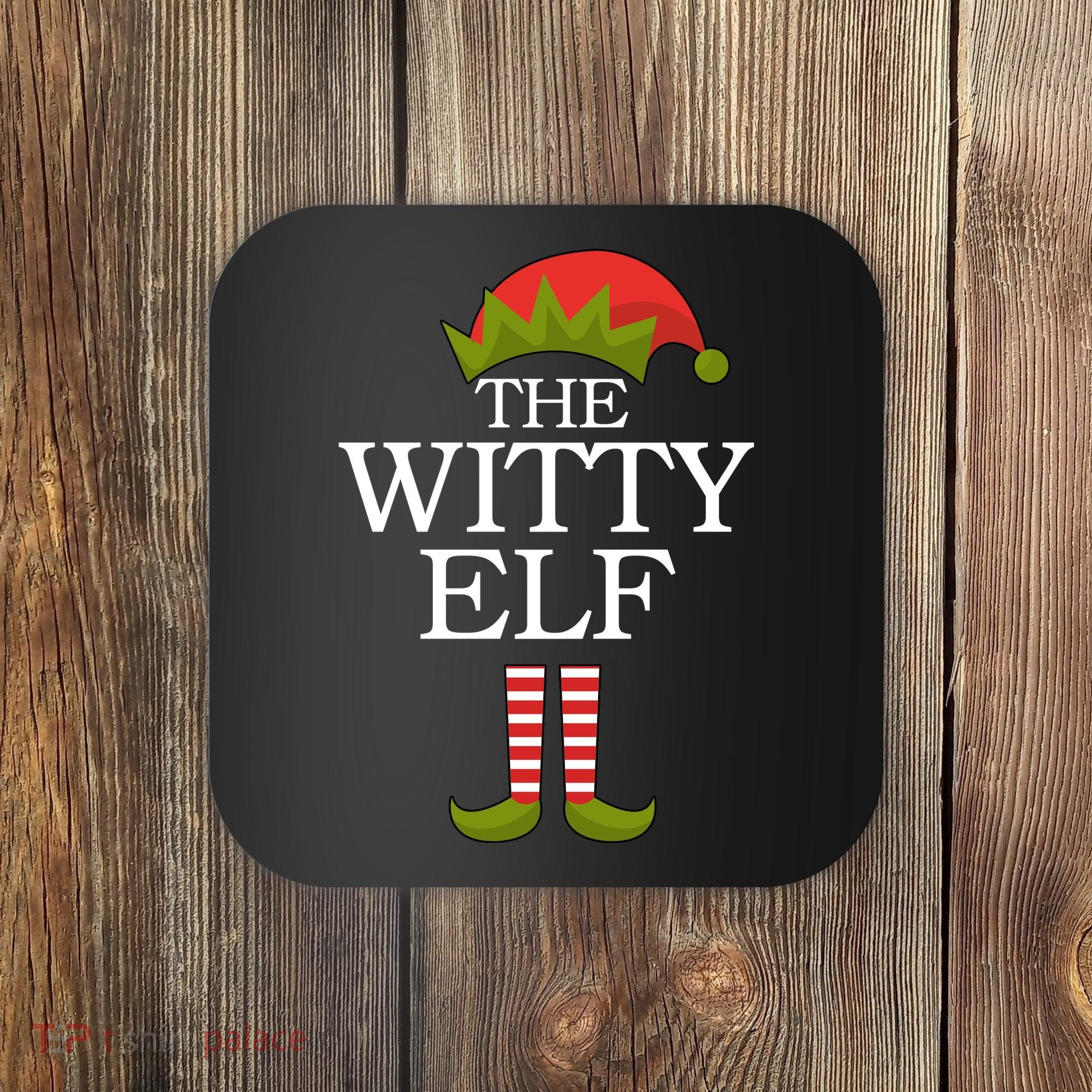 The Witty Elf Matching Christmas Coaster