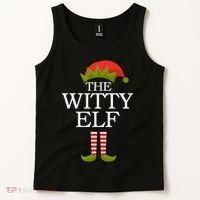 The Witty Elf Matching Christmas Tank Top thumb 2