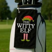 The Witty Elf Matching Christmas Golf Towel thumb 2