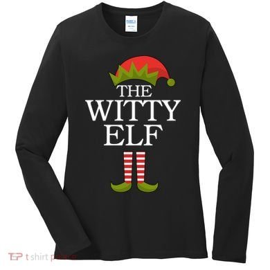 The Witty Elf Matching Christmas Women's Long Sleeve Shirt