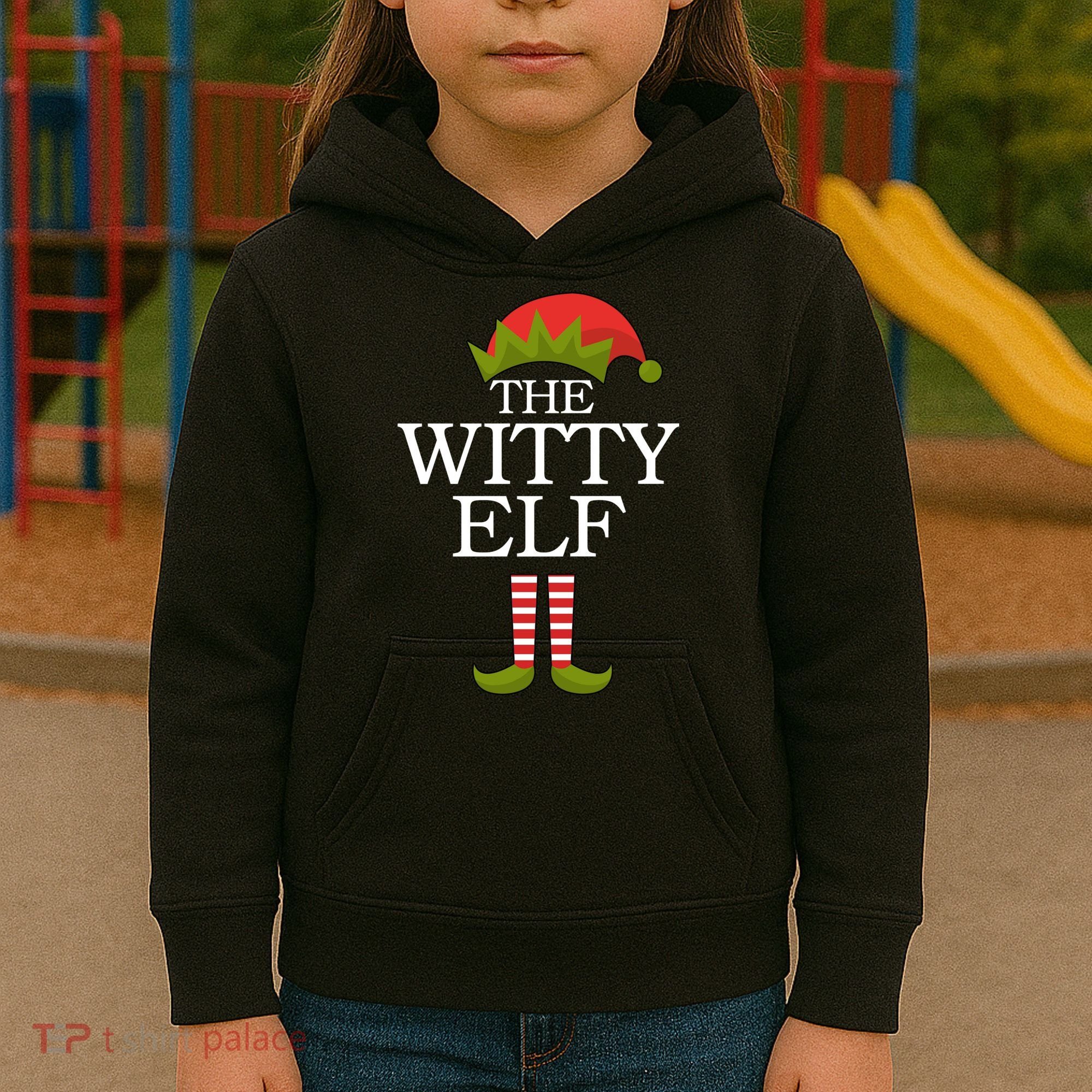 The Witty Elf Matching Christmas Kids Hoodie
