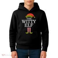 The Witty Elf Matching Christmas Kids Hoodie thumb 4