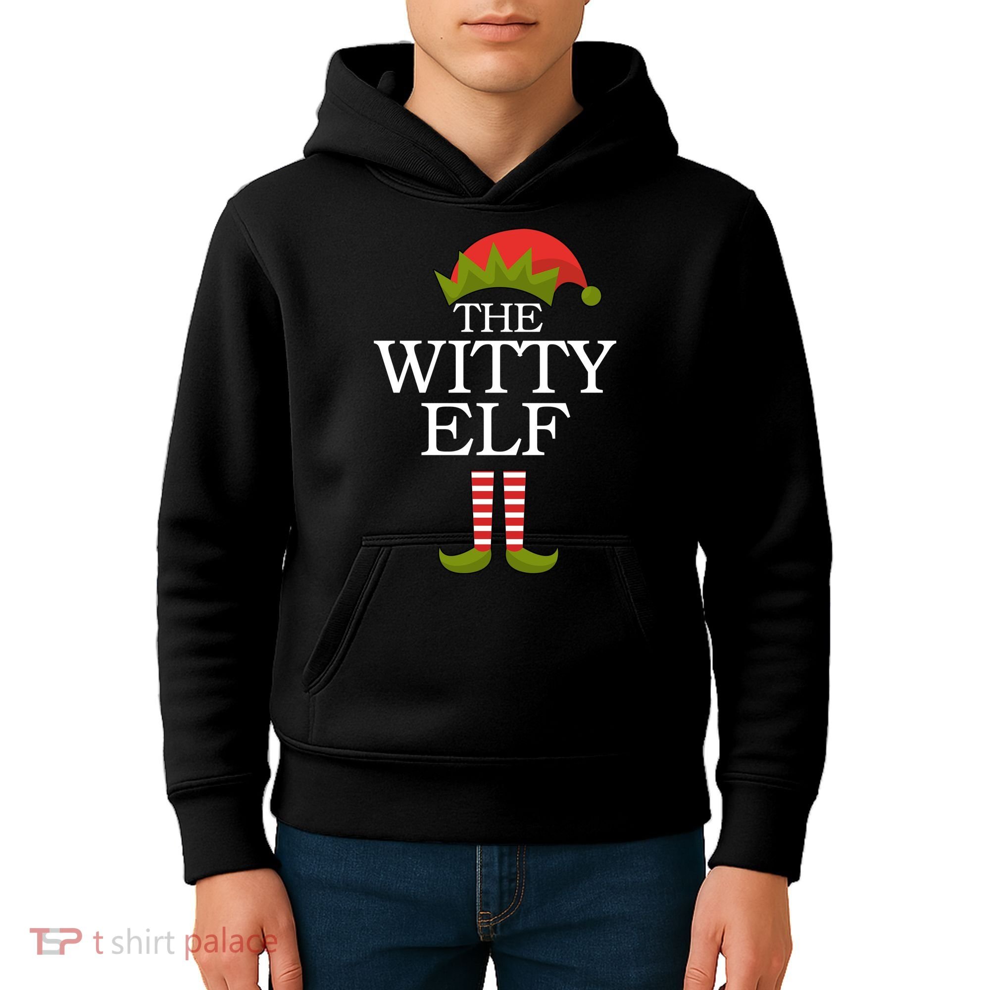 The Witty Elf Matching Christmas Kids Hoodie