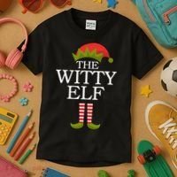 The Witty Elf Matching Christmas Kids T-Shirt thumb 3