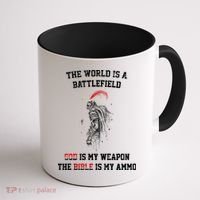 The World Is a Battlefield God is my Weapon Coffee Mug thumb 1