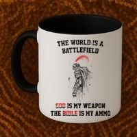 The World Is a Battlefield God is my Weapon Coffee Mug thumb 2