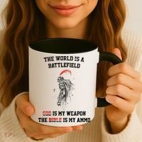 The World Is a Battlefield God is my Weapon Coffee Mug thumb 3