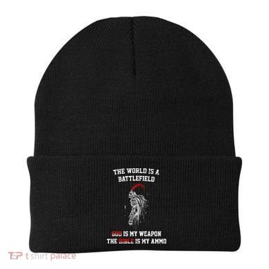 The World Is a Battlefield God is my Weapon Beanie