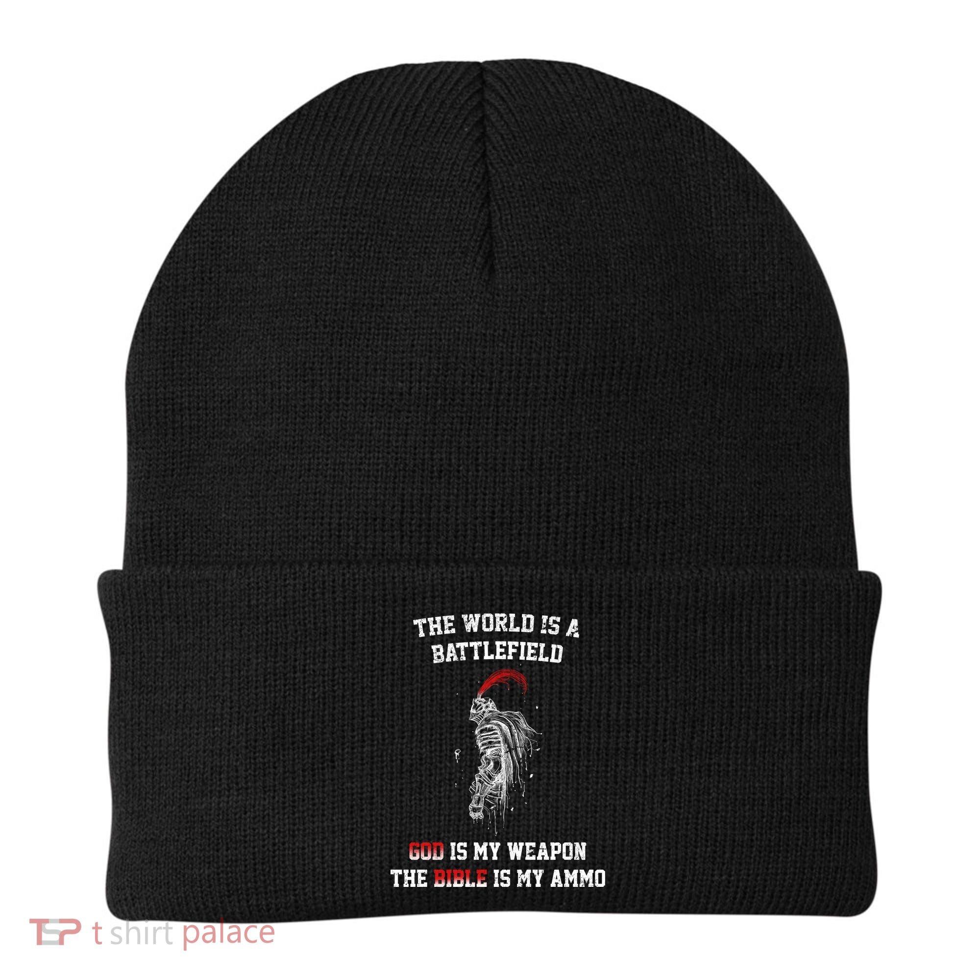 The World Is a Battlefield God is my Weapon Beanie