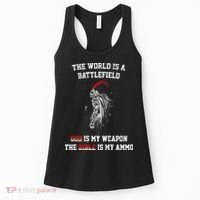 The World Is a Battlefield God is my Weapon Women's Tank Top thumb 0