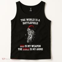 The World Is a Battlefield God is my Weapon Tank Top thumb 2
