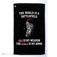 The World Is a Battlefield God is my Weapon Golf Towel thumb 0