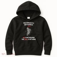 The World Is a Battlefield God is my Weapon Kids Hoodie thumb 0