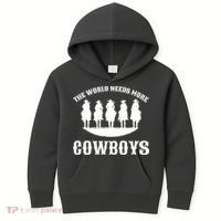 The World Needs More Cowboys Kids Hoodie thumb 0