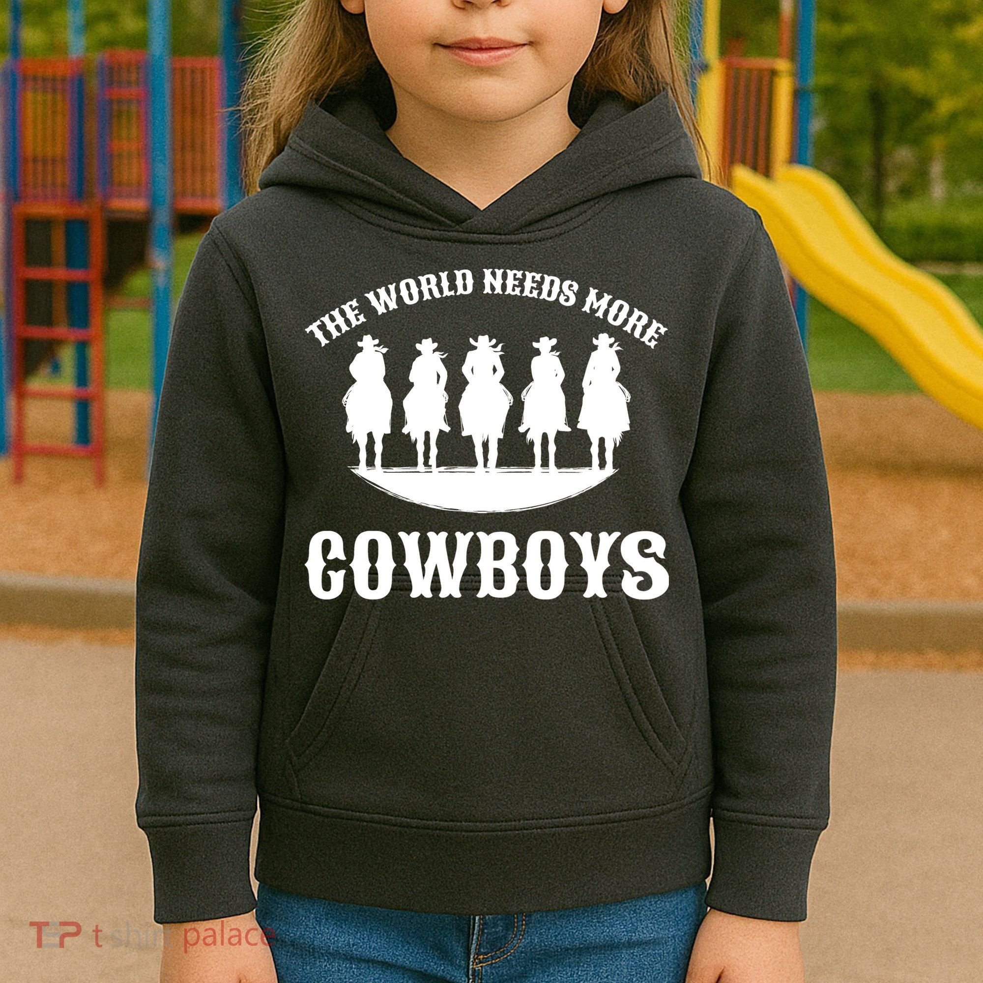 The World Needs More Cowboys Kids Hoodie