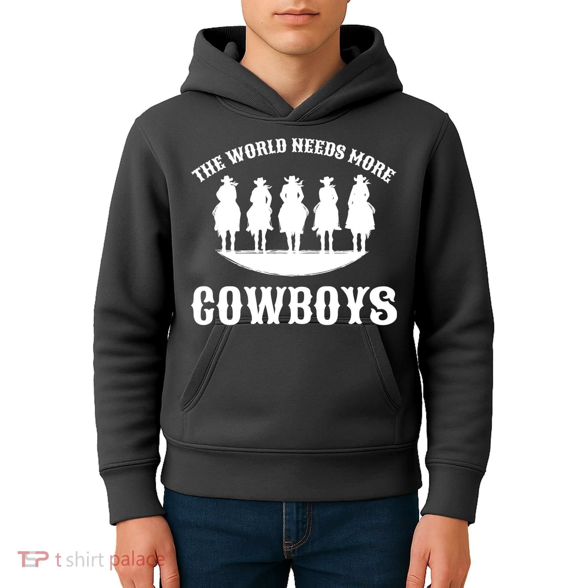 The World Needs More Cowboys Kids Hoodie