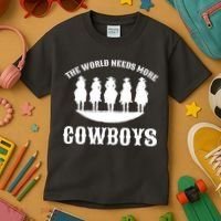 The World Needs More Cowboys Kids T-Shirt thumb 3