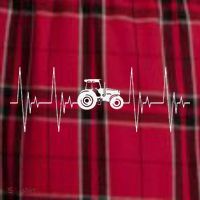 Tractor Heartbeat Ecg Agricultural Vehicle Men's Flannel Plaid Pajama Pants thumb 2